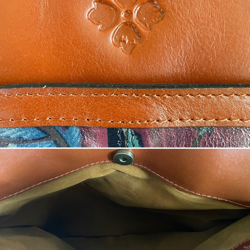 Patricia Nash Poppy Tote Blue Forest | Tropical Luxe Artsy Eclectic Dark Floral - Picture 5 of 16